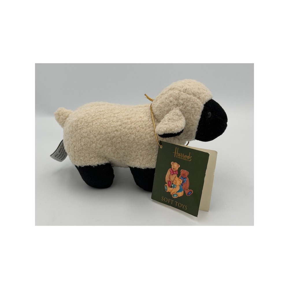 Harrods London Plush Sheep Stuffed Animal Cream Black Souvenir NWT 7.5